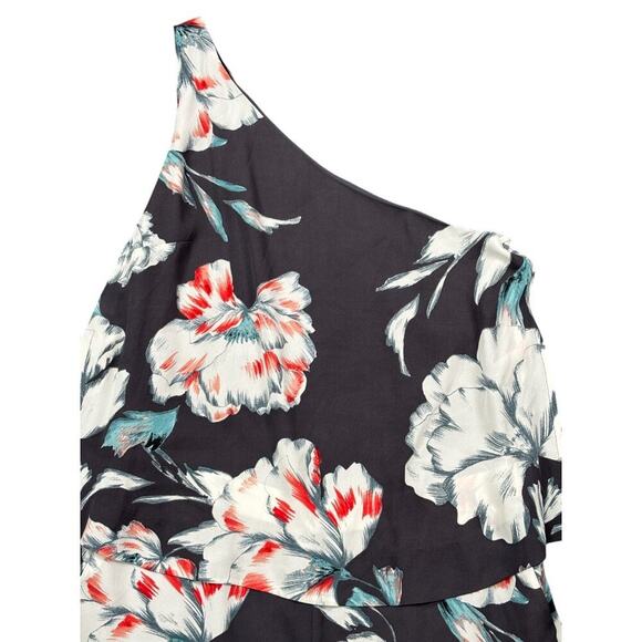 NWT 1. State One Shoulder Popover Romper Size 12‎ Ebony Tropical Floral - Picture 5 of 10